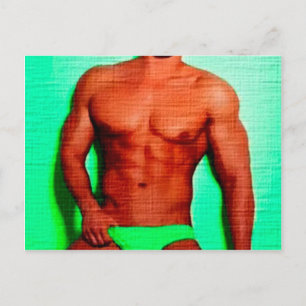 Green Eyed Hunk LIM Postcard