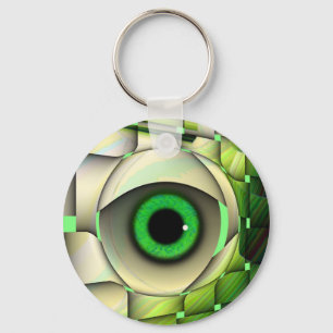 Green Eyed Monster Key Ring