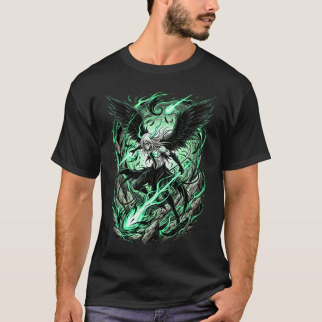Green Eyed Pale Espada Cuarta Arrancar Resurrectio T-Shirt (Front)