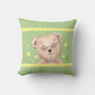 Green-eyed Teddy Bears 16” x 16” Throw Pillow