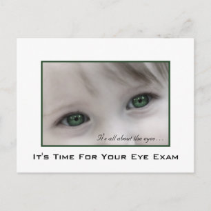 Green Eyes Eye Exam Appointment Reminder Postcard