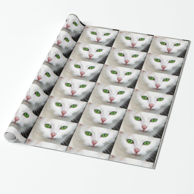 "Green Eyes" Gift Wrapping Paper (Unrolled)