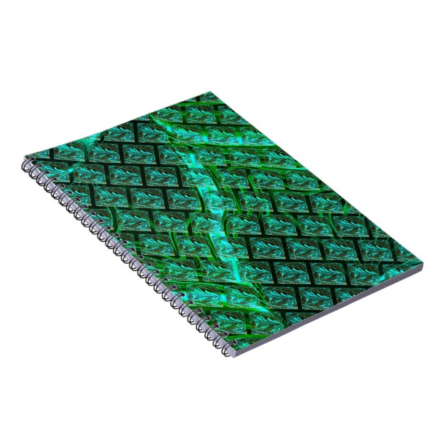 'Green eyes in grid', scratched and blurred  Notebook (Right Side)