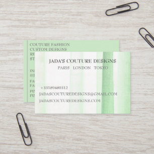Green Fabric designer fashion couture Business Card