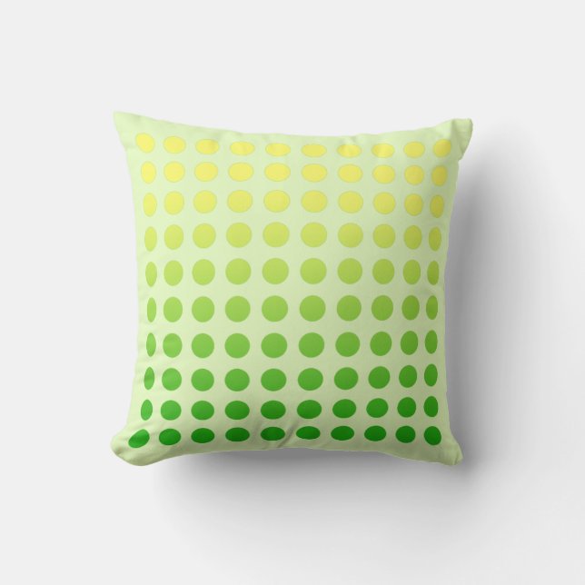 Green Fade Polka Dot Design Pillow 2 (Front)