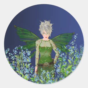 Green Fairy - Forget-Me-Not Classic Round Sticker