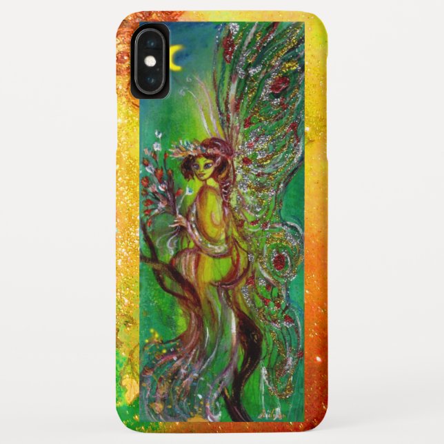 GREEN FAIRY IN MOONLIGHT Fantasy Yellow Case-Mate iPhone Case (Back)
