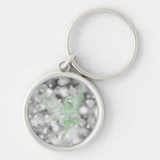Green Fairy on Bokeh Background Key Ring