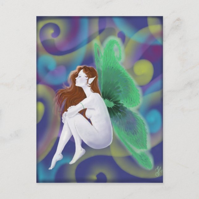 Green Fairy Postcard (Front)