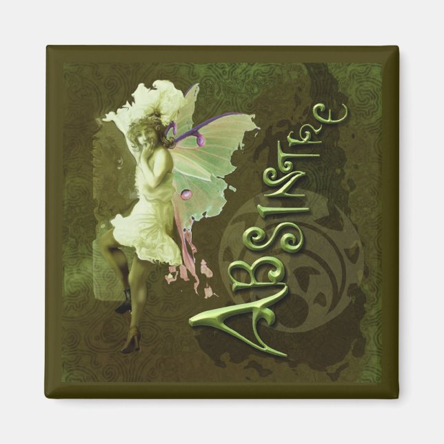 Green Fairy Splashy Collage III Magnet (Front)
