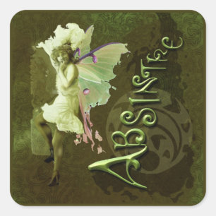 Green Fairy Splashy Collage III Square Sticker
