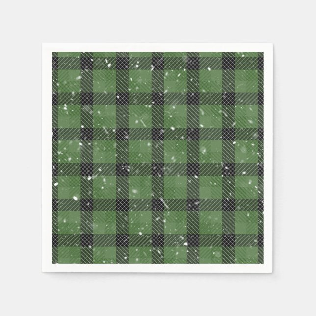 Green family christmas wallpaper napkin (Front)