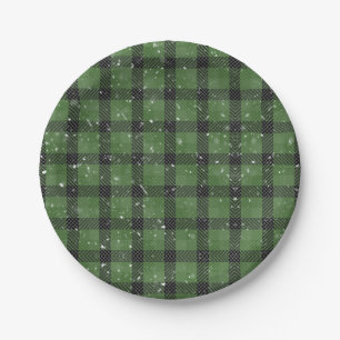 Green family christmas wallpaper paper plate