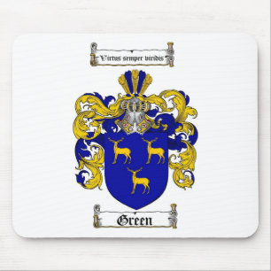GREEN FAMILY CREST -  GREEN COAT OF ARMS MOUSE PAD