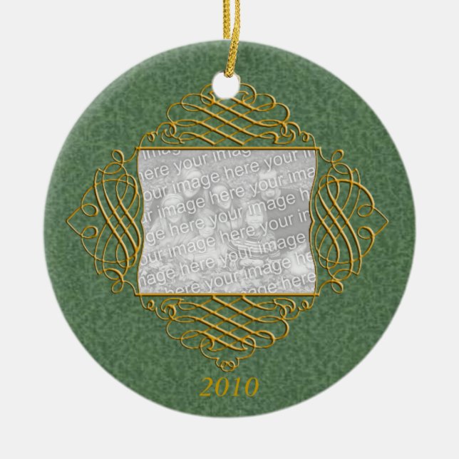 Green Family Photo Ornament (Front)