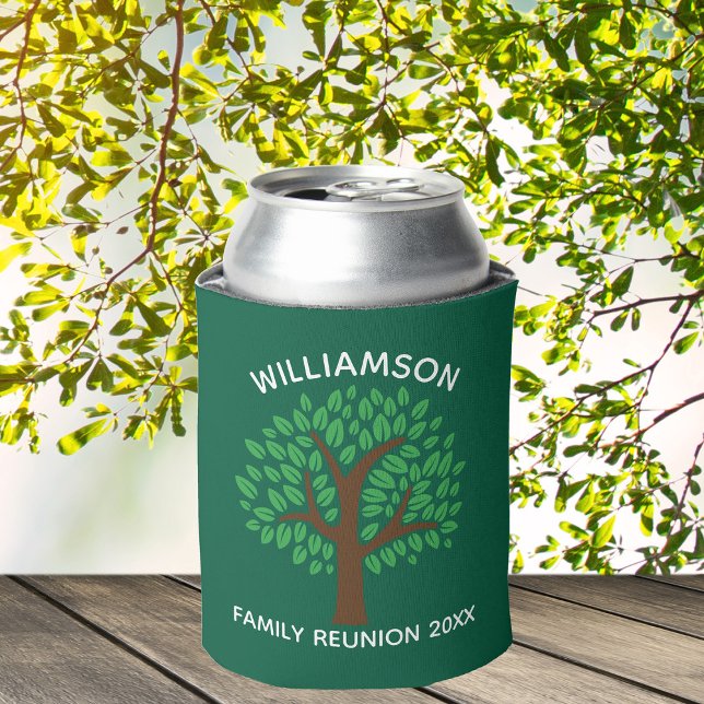 Green Family Reunion Tree Cool Custom Keepsake Can Cooler (Creator Uploaded)