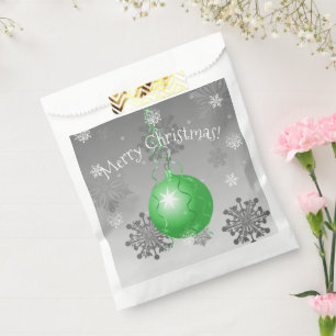 Green Fancy Christmas Ornament Favour Bags