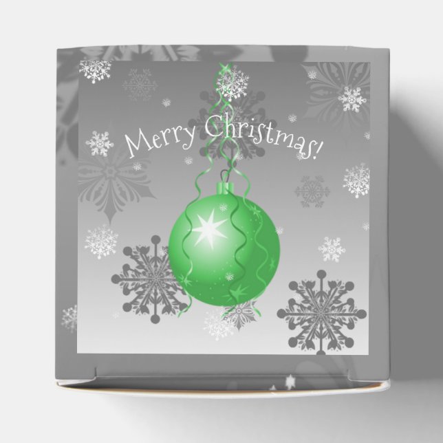Green Fancy Christmas Ornament Favour Box (Top)