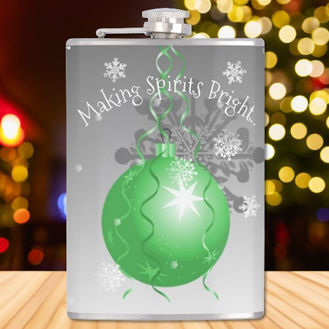 Green Fancy Christmas Ornament Flask (Green Fancy Christmas Ornament Flask)