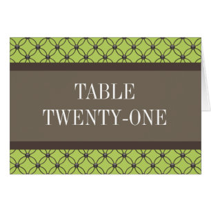 Green Fancy Lattice Table Number Card