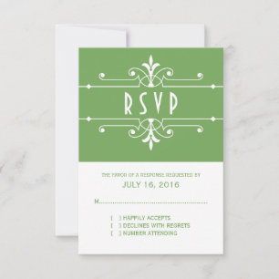 Green Fancy Ornamental Response Card