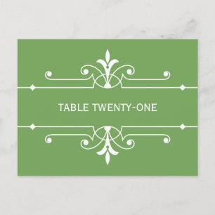 Green Fancy Ornamental Table Number Postcard