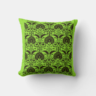 green fans and fronds print cushion