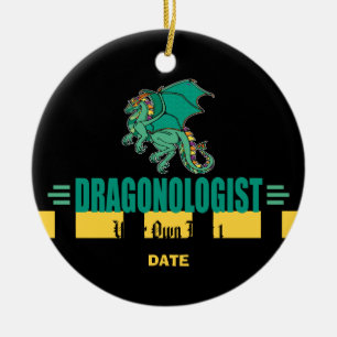 Green Fantasy Dragon Ceramic Tree Decoration