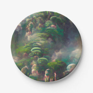 Green Fantasy Forest  Paper Plate