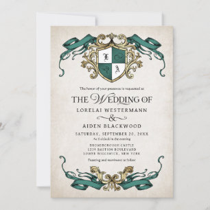 Green Fantasy Royal Fairytale Wedding Invitation
