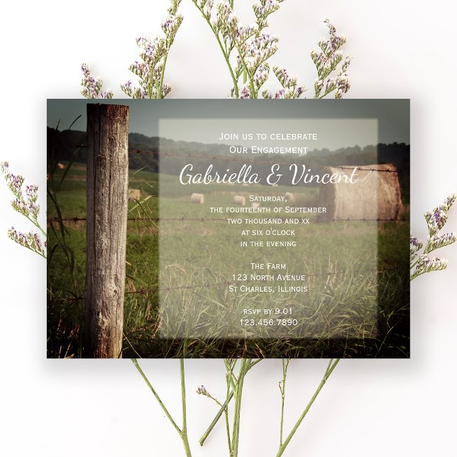 Green Farm Pastures Country Engagement Party Invitation (Creator Uploaded)