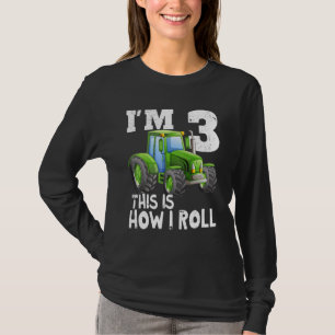 Green Farm Tractor 3rd Birthday Party 3 Year Old T-Shirt
