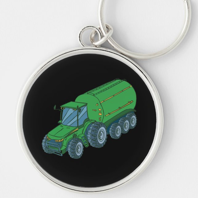 Green Farm Tractor Key Ring (Front)