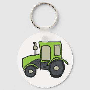 Green Farm Tractor Key Ring
