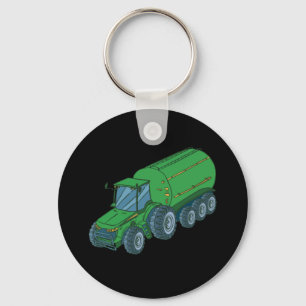 Green Farm Tractor Key Ring