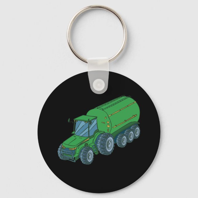 Green Farm Tractor Key Ring (Front)
