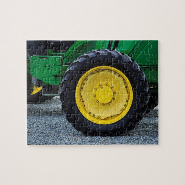 Green Farm Tractor Tire Jigsaw Puzzle (Horizontal)