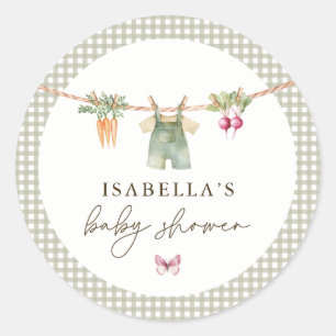 Green Farmers Market Baby Shower Favour Sticker