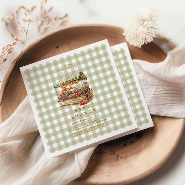 Green Farmers Market Baby Shower Napkin (Creator Uploaded)