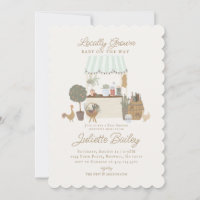 Green Farmers Market Farm Baby Shower Invitation