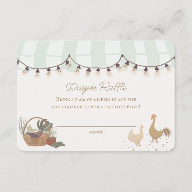 Green Farmers Market Farm Diaper Raffle Insert (Front)