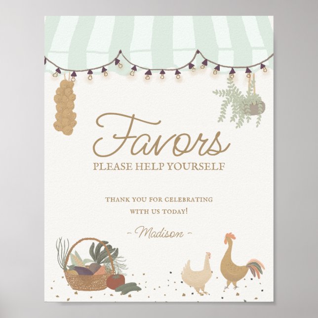 Green Farmers Market Farm Fresh Favours Sign (Front)