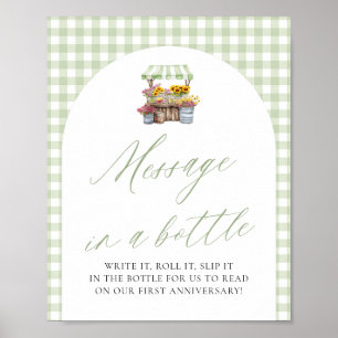 Green Farmers Market Message In A Bottle Sign