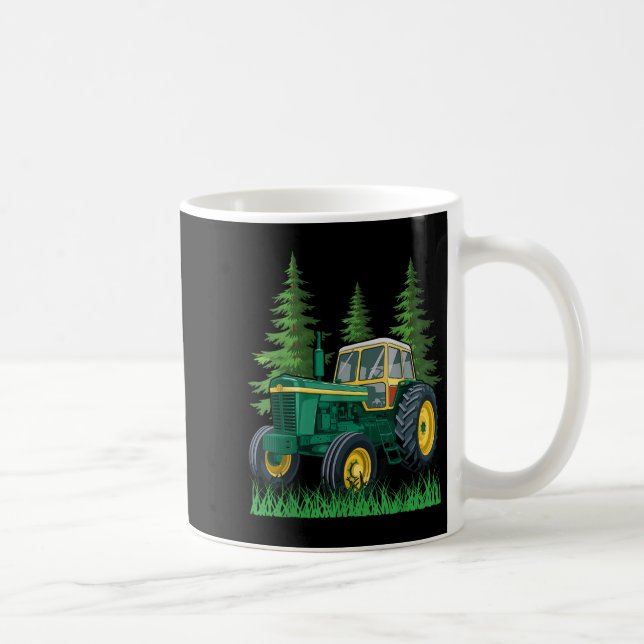 Green Farming Tractor  Coffee Mug (Right)