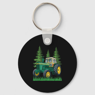 Green Farming Tractor  Key Ring