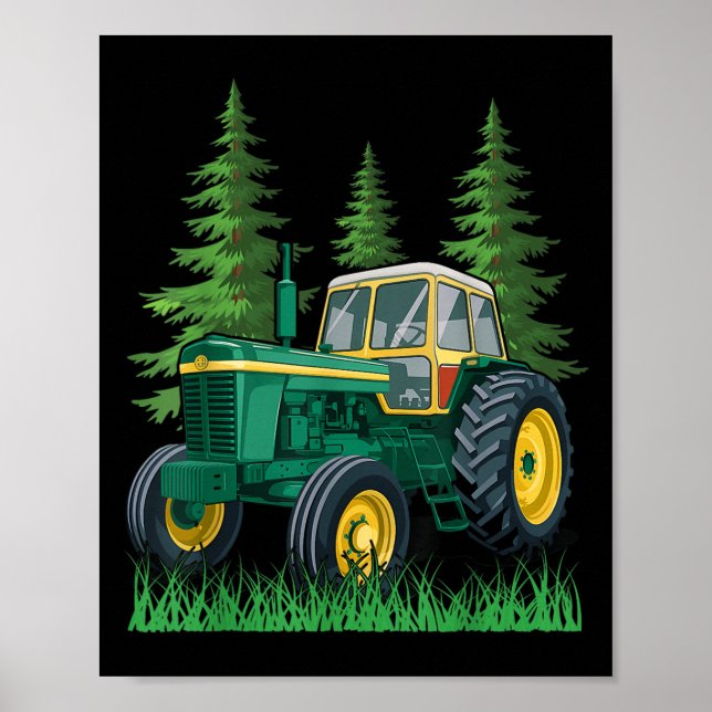 Green Farming Tractor  Poster (Front)