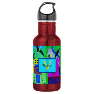 Green Fashion Abstract Inspiration From Matisse 532 Ml Water Bottle