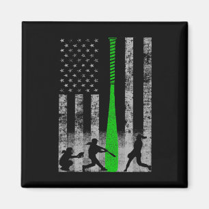 Green Fastpitch Softll Flag - Softll Player On Fla Magnet