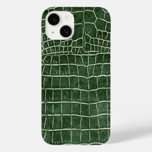 Green Faux Crocodile Case-Mate iPhone 14 Case