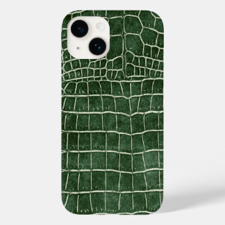 Green Faux Crocodile Case-Mate iPhone 14 Case